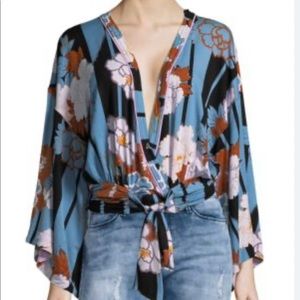 Free People That's A Wrap Printed Floral Top